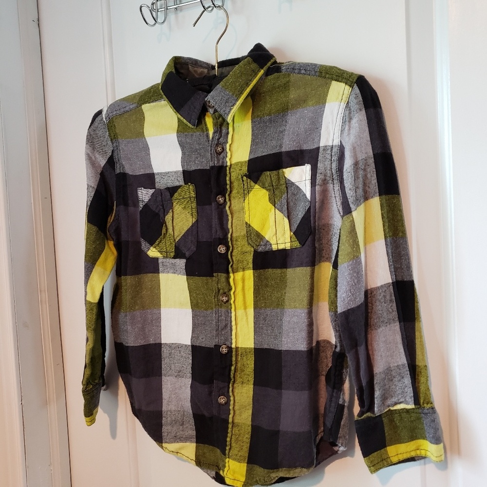 Ruff Hewn Plaid Button Up Collared Shirt - Boys 8